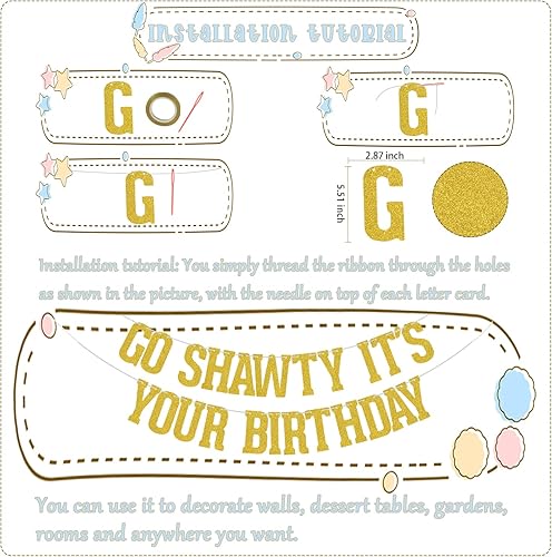 Miniatura 2 de Cartel de Go Shawty It's Your Birthday, decoraciones de fiesta de cumpleaños de hip hop, decoración de cumpleaños con temática de rap, suministros