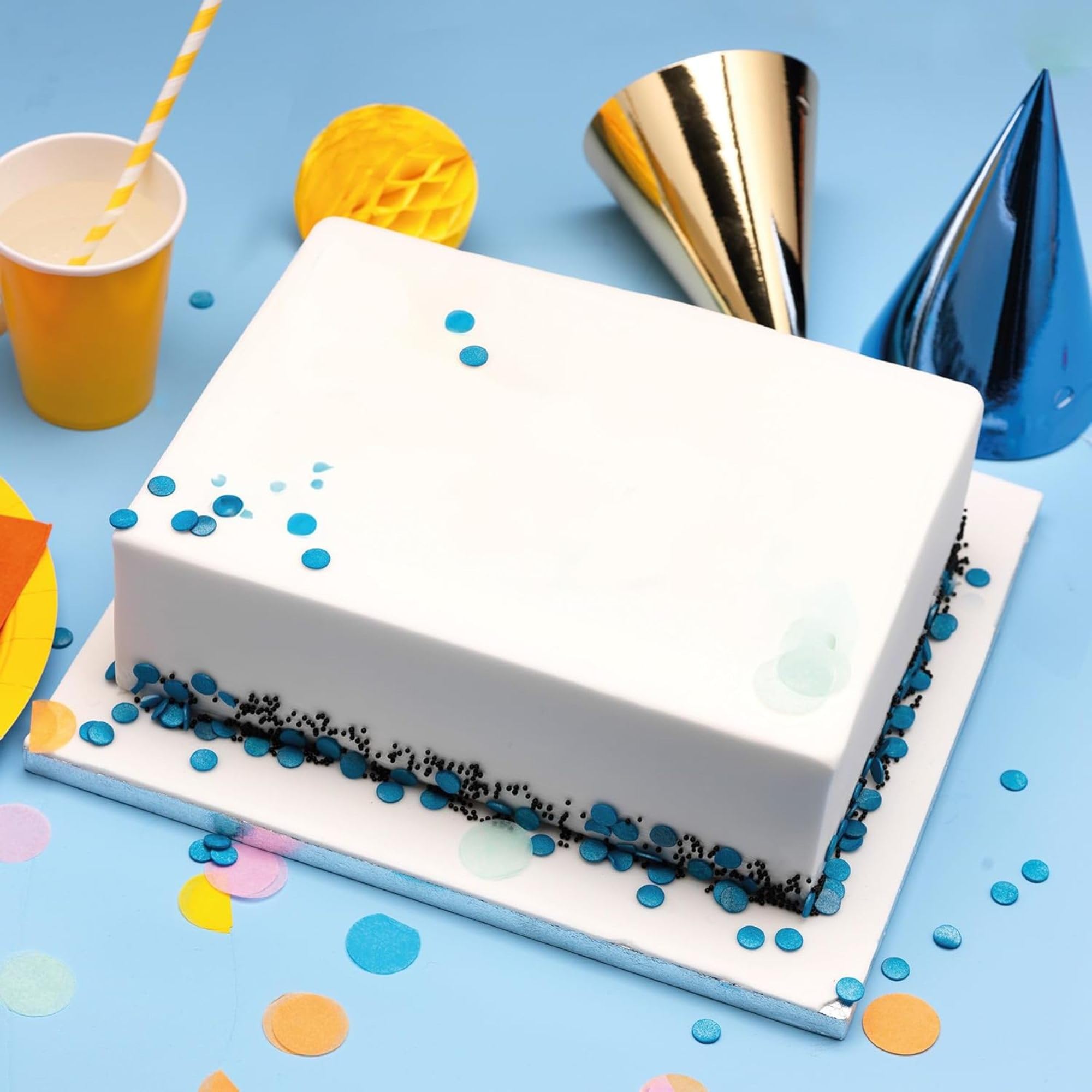Culpitt 12'' X 9'' Cake Board & White Cake Box Combo, Oblong Silver Fern Cake Drum With Matching Box, 0.5'' (13mm) Thick, Rectangular Cake Transport, 304 X 228mm - Single Pack — view 7