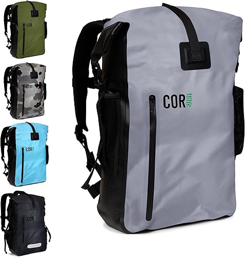Cor Surf Mochila resistente 100% impermeable y mochila seca para natación, canotaje o kayak, diseño enrollable con costuras soldadas sónicamente y