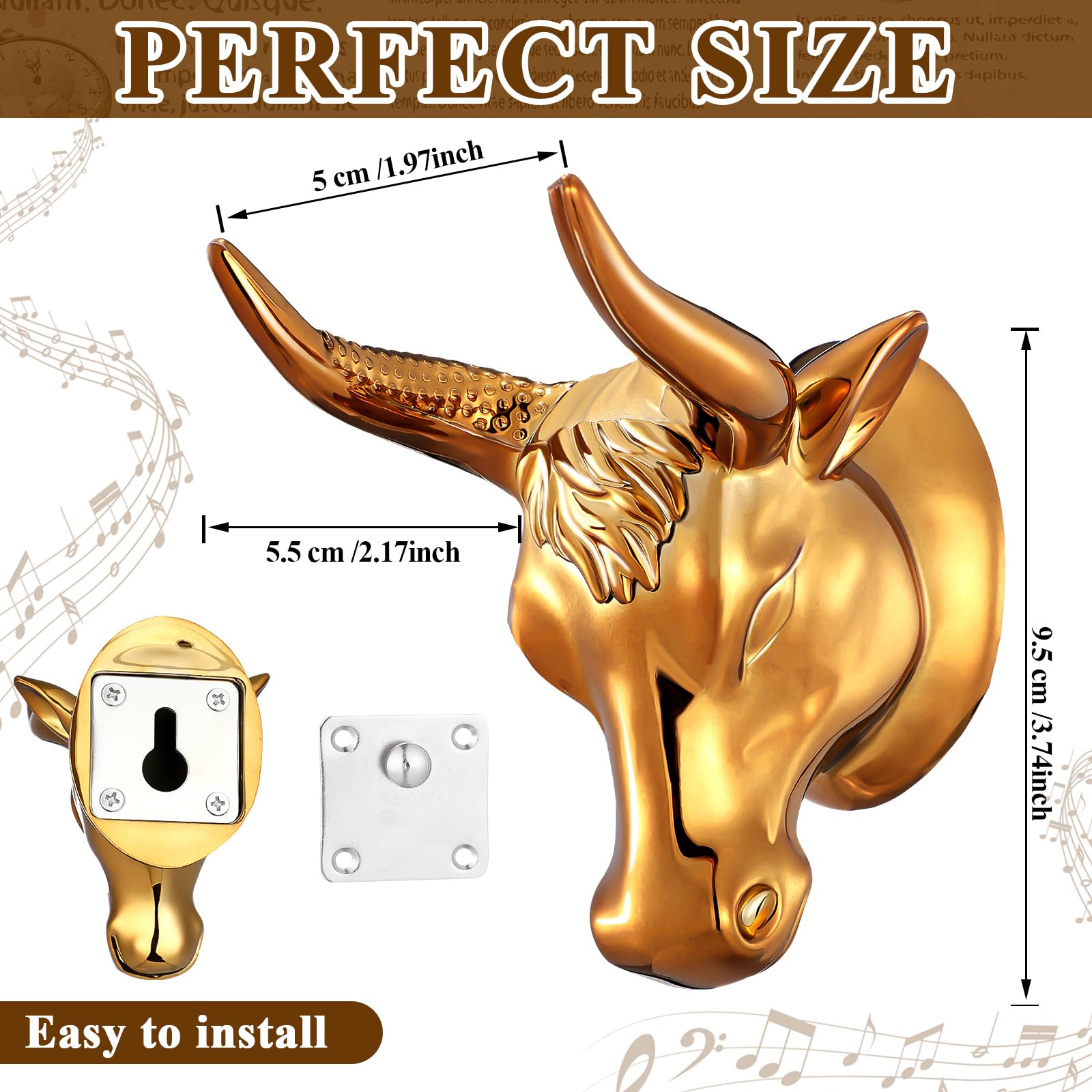 DoubleFill Soporte de pared para guitarra de toro, soporte de pared para guitarra, soporte de pared para guitarra, soporte de pared para guitarra, ukelele, soporte de pared para guitarra acústica