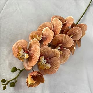 Artificial Flowers for Decoration,Simulated Flowers Simulated Flower Plastic 3D Printed Orchid Branch Wedding Auditorium Decoration Office Hotel Decor Artificial Flowers(Mandarin)