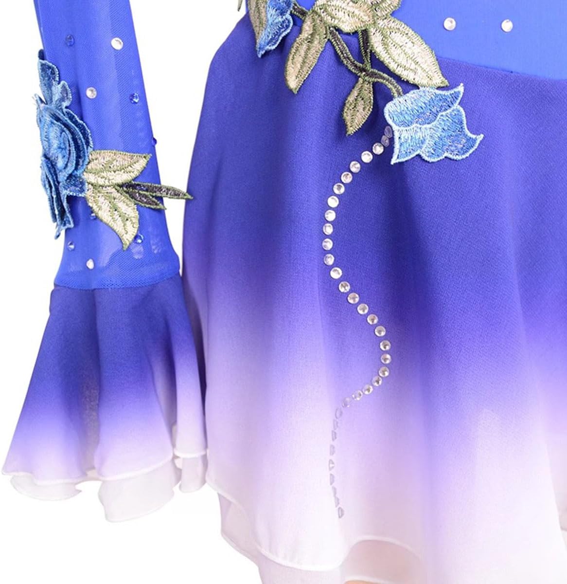 FZHQNZJF Kunstschaatsen Jurk voor Meisjes Handgemaakt Strass Ballet