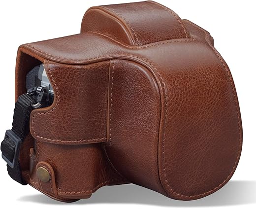 MegaGear MG1933 Ever Ready Genuine Leather Camera Case Compatible with Olympus OM-D E-M10 Mark IV - Brown