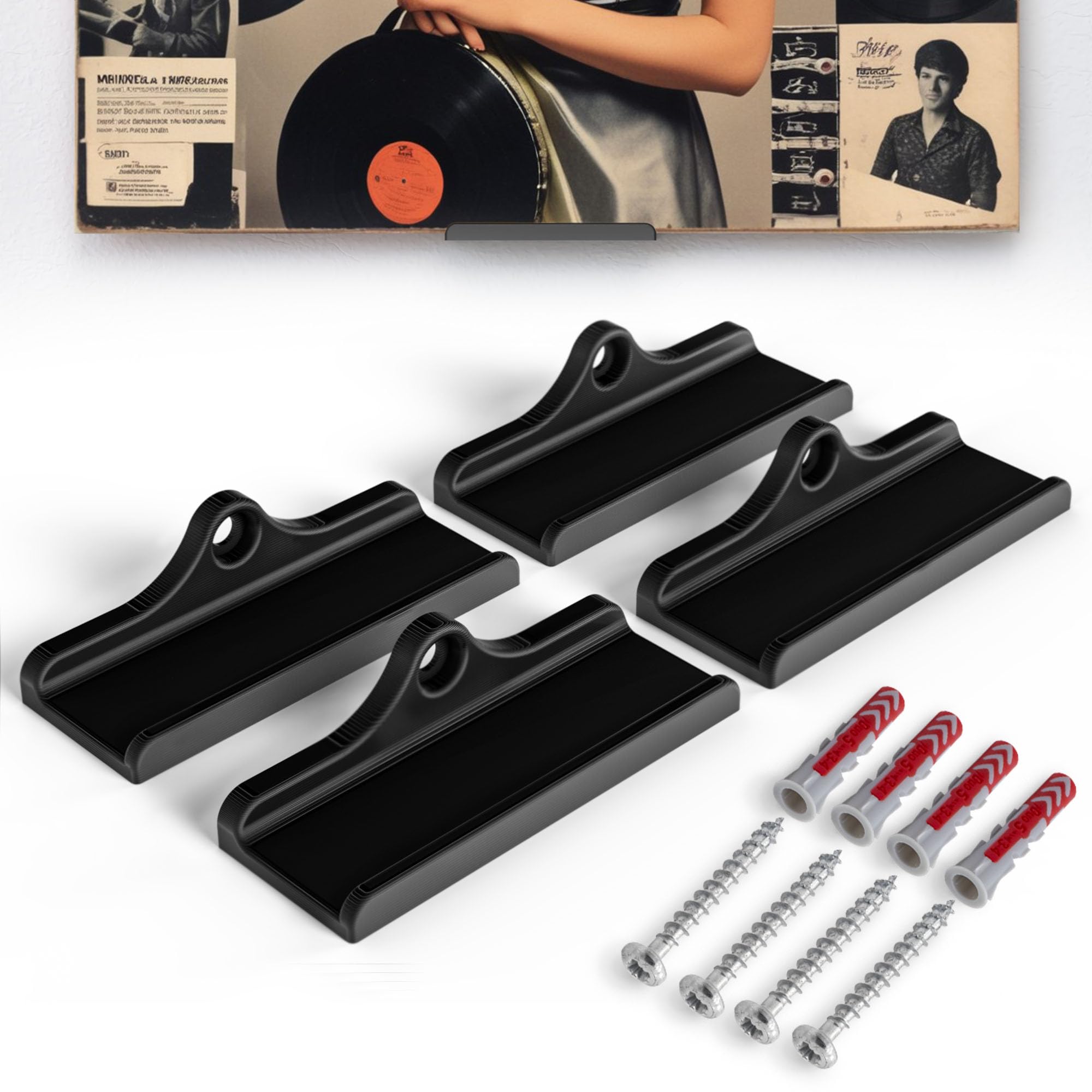 Mobilefox Support Vinyle LP Porte-Disques En X - Présentoir Minimaliste Noir Pour Pochettes Vinyles
