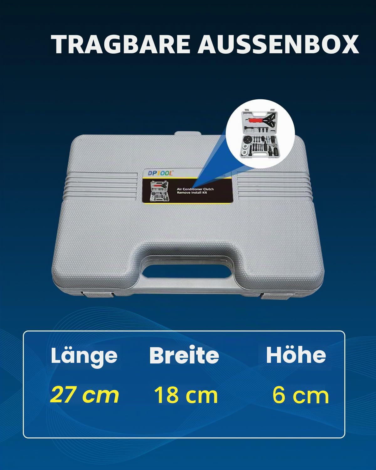 DPTOOL Klimaanlagenkupplungs-Haltewerkzeug A/C-Kompressorkupplung Ausbau-Installationssatz