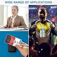 Vista 6 de Patelai 30 soportes para tarjetas de identificación extragrandes de 4 x 8 pulgadas con cordón transparente a granel para boletos, eventos