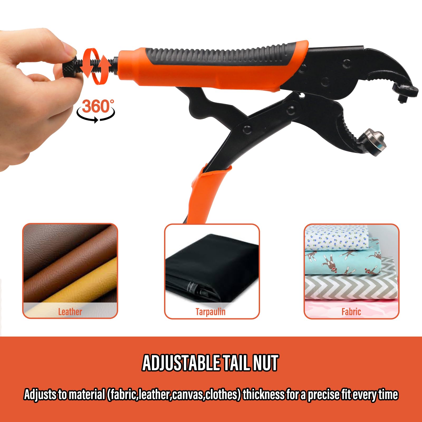 Coowolf - Kit de herramientas de cierre a presión, con 30 botones a presión, para instalar/reemplazar broches de metal en tela gruesa, piel, lona, reparaciones de cubiertas de barco/vela
