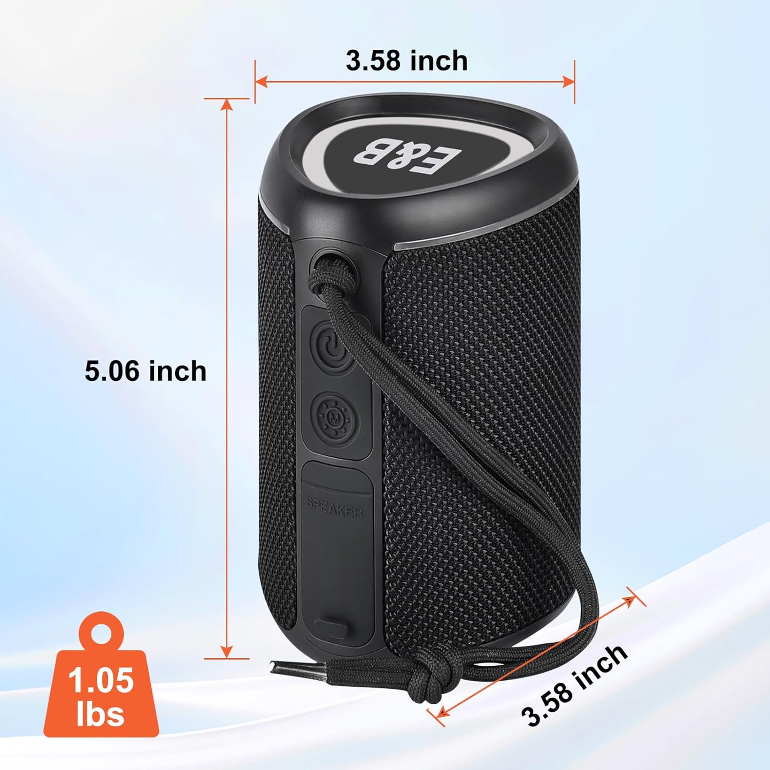 Portable Bluetooth Speaker with Lights, IPX4 Waterproof, Small Wireless Speaker for Home Party Outdoor Beach, Loud Sound, Bluetooth 5.3, TWS Pairing, Support TF Card - Image 7