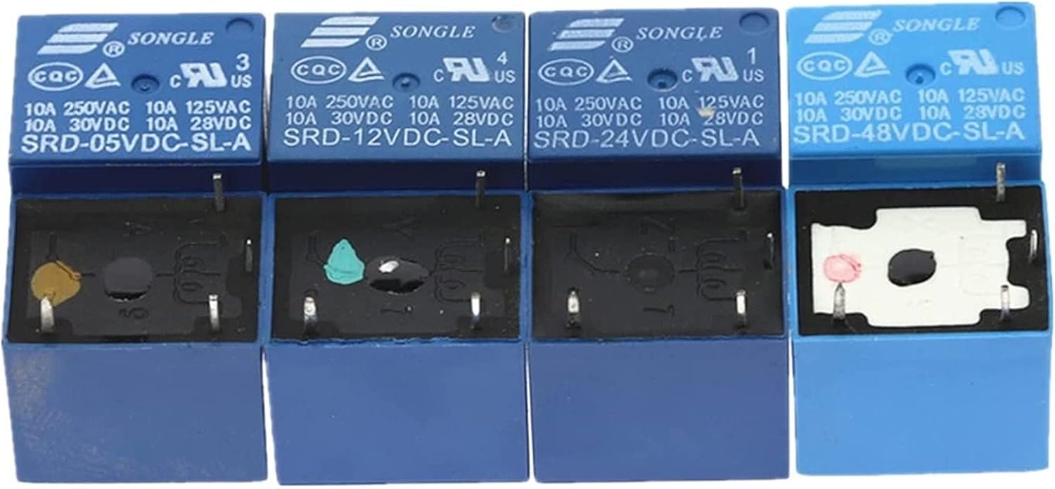 Relay 50Pcs Relays SRD-05VDC-SL-A SRD-12VDC-SL-A SRD-24VDC-SL-A SRD-48VDC-SL-A 5V 12V 24V 48V 10A 250VAC 4PIN(SRD-24VDC-SL-A)