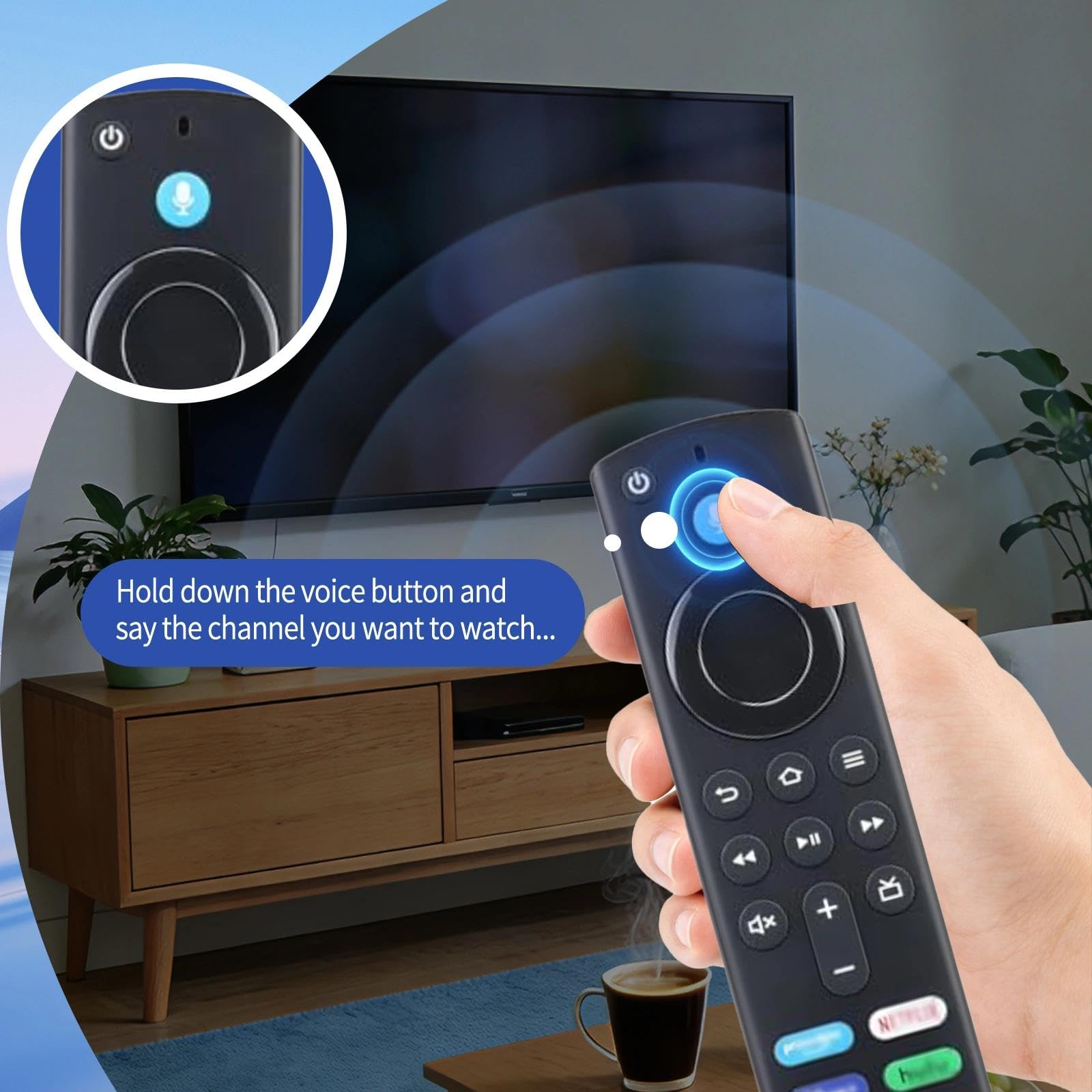 Remote Control Compatible With Firestick and Hisense Insignia/Pioneer TV | Remote Control For Fire Stick 4k(1st And 2nd Generation) — view 2
