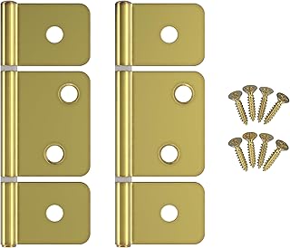 3-1/2" Brass 3-Leaf Flag Hinges