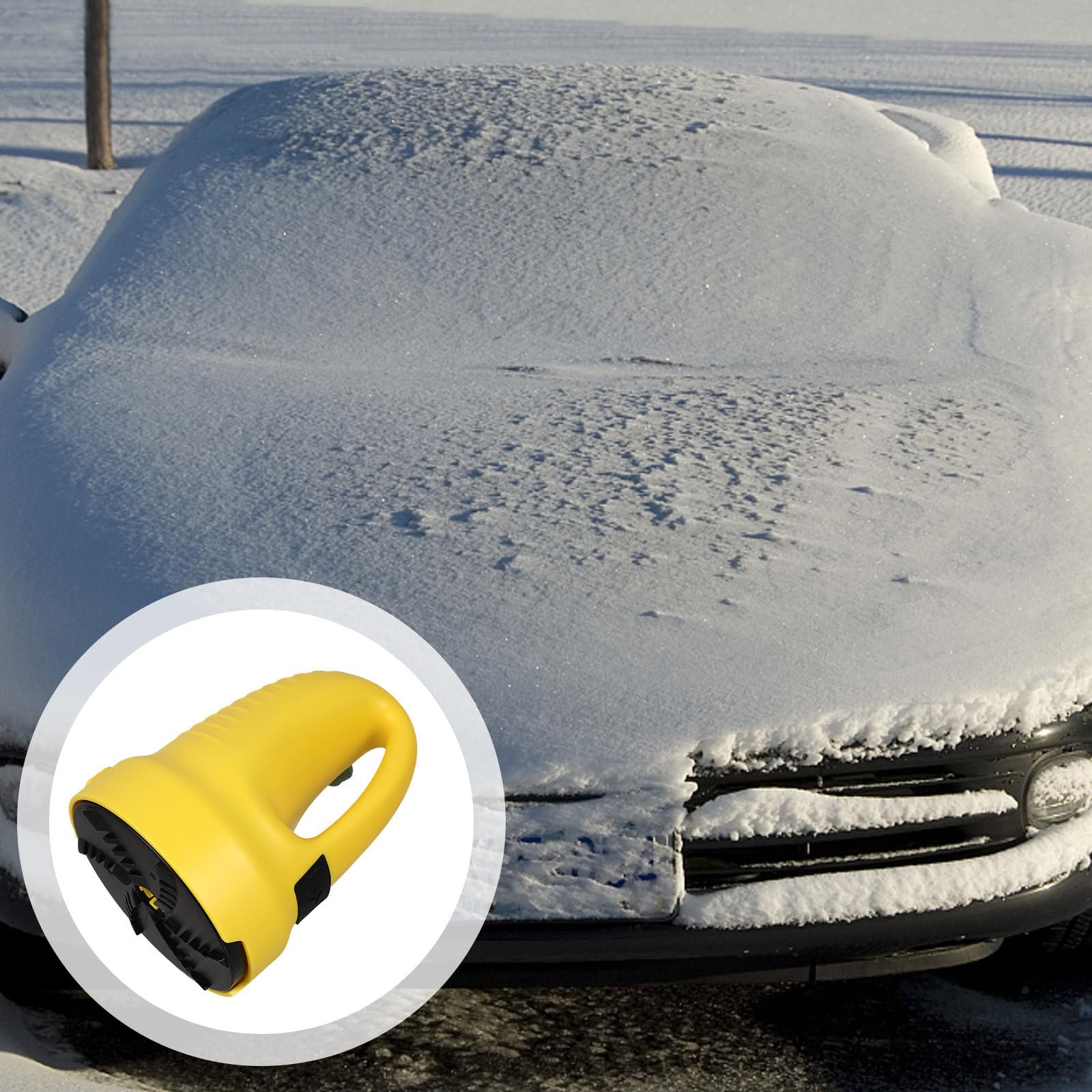 Raschietto Ghiaccio Auto in ABS Giallo Multifunzione per Rimozione Neve Efficiente e Facile da Riporre, per Parabrezza Invernali