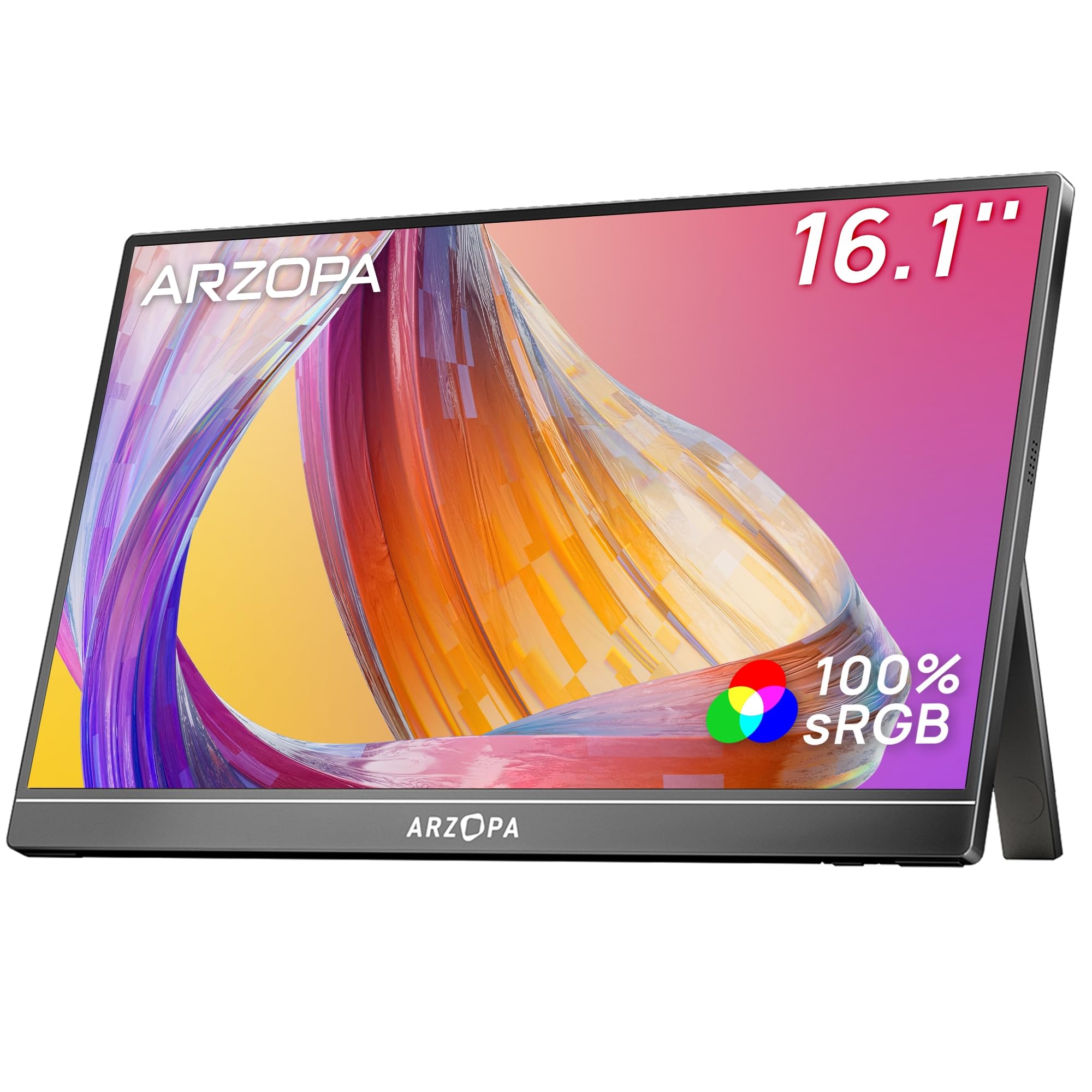 ARZOPA 16.1 Zoll Tragbarer Monitor FHD IPS 100% sRGB HDMI USB-C Gaming Bildschirm