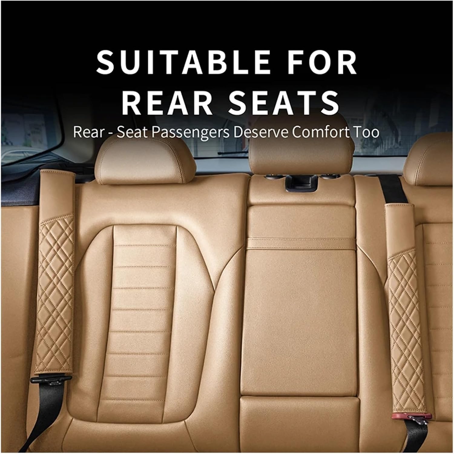 Seat Belt Cover Pad 2 PCS Car Seat Belt Pads Safe Seatbelt Shoulder Strap Covers(Orange)