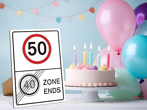 Miniatura 4 de Carro de carreras 50 cumpleaños decoraciones para hombres, letreros de tráfico, decoración de habitación, decoración de fiesta temática de coche,