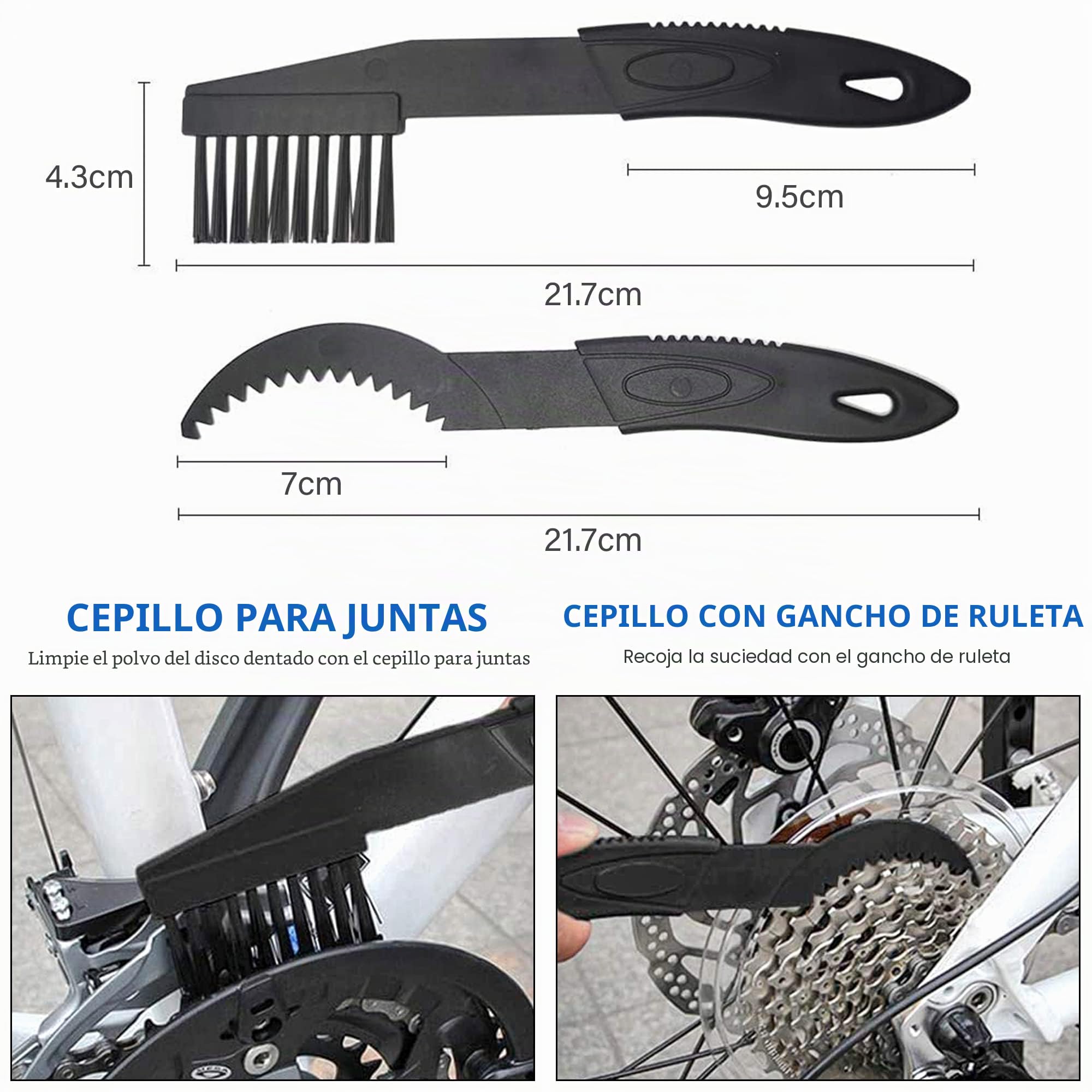 WEIDMAX Kit de Lubricante Cadena Bicicleta, 6 en 1 Kit de Limpieza de Bicicleta con Grasa Cadena Bicicleta Biodegradable 100 ml, Spray Limpiador De Bicicleta 300 ml, Grasa Cadenas MTB con Cepillos