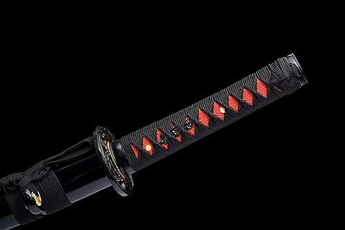 Miniatura 5 de JIHPEN sword - Katana corta, espada wakizashi japonesa hecha a mano de acero al carbono 1045 espiga completa -31 pulgadas