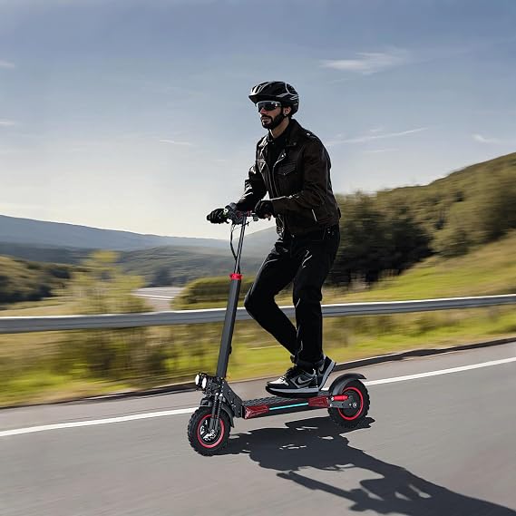 Electric Scooter for Adults, 1200 Peak Power, 37/40 Miles Long Range & 34 MPH Top Speed 11 Off Road Tire, 48V 18/21AH Big Battery, Portable Foldable E Scooter with Seat, Dual Braking System
