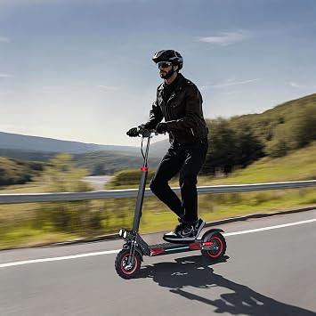 Electric Scooter for Adults, 1200 Peak Power, 37/40 Miles Long Range & 34 MPH Top Speed 11 Off Road Tire, 48V 18/21AH Big Battery, Portable Foldable E Scooter with Seat, Dual Braking System
