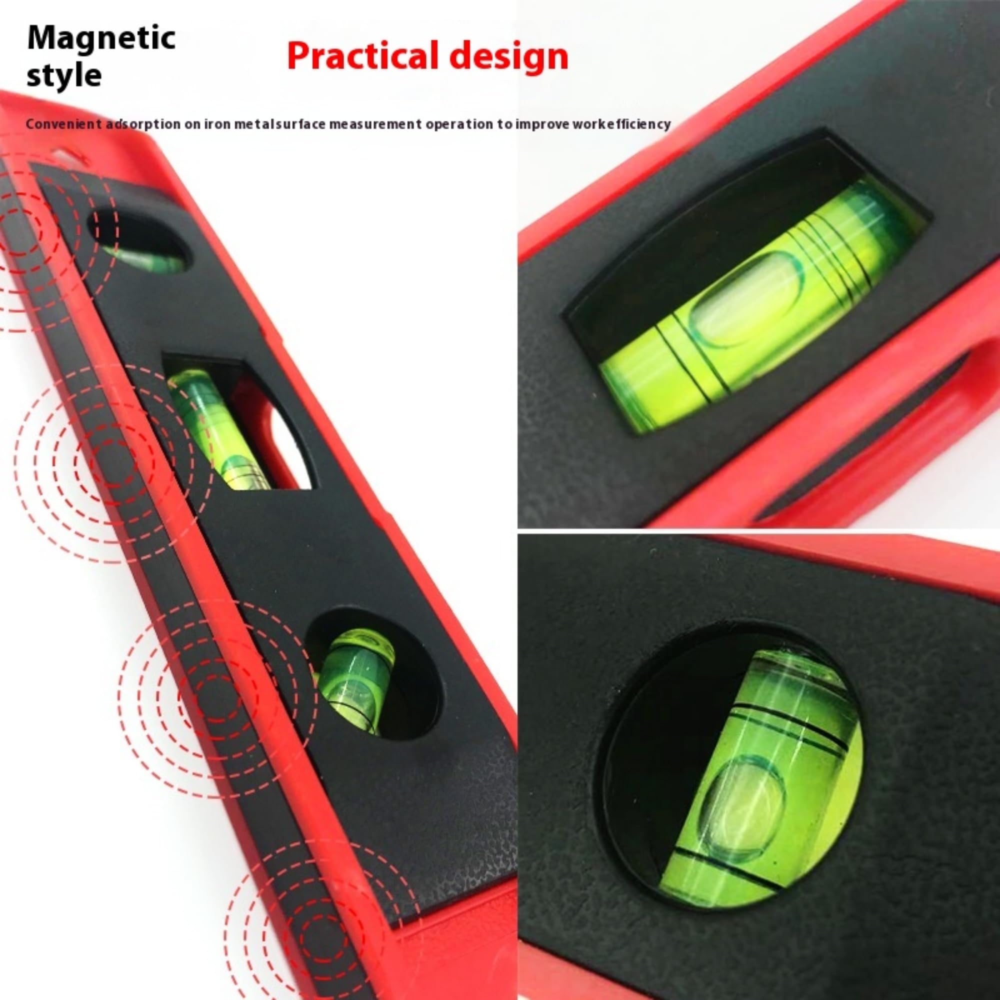 3-in-1 Magnetic Level Tool - Bubble, Water, & Spirit Level -2