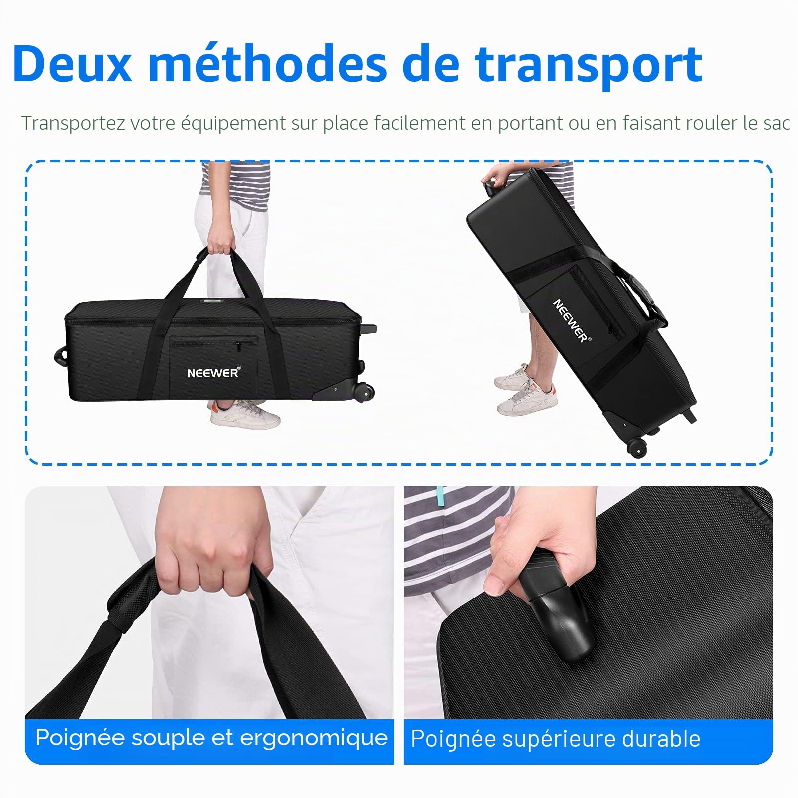 NEEWER NW-B01 Sac de Transport pour équipement de Studio Photo pour Support d'éclairage, trépied, Flash, Parapluie de Studio, Studio Photo, etc