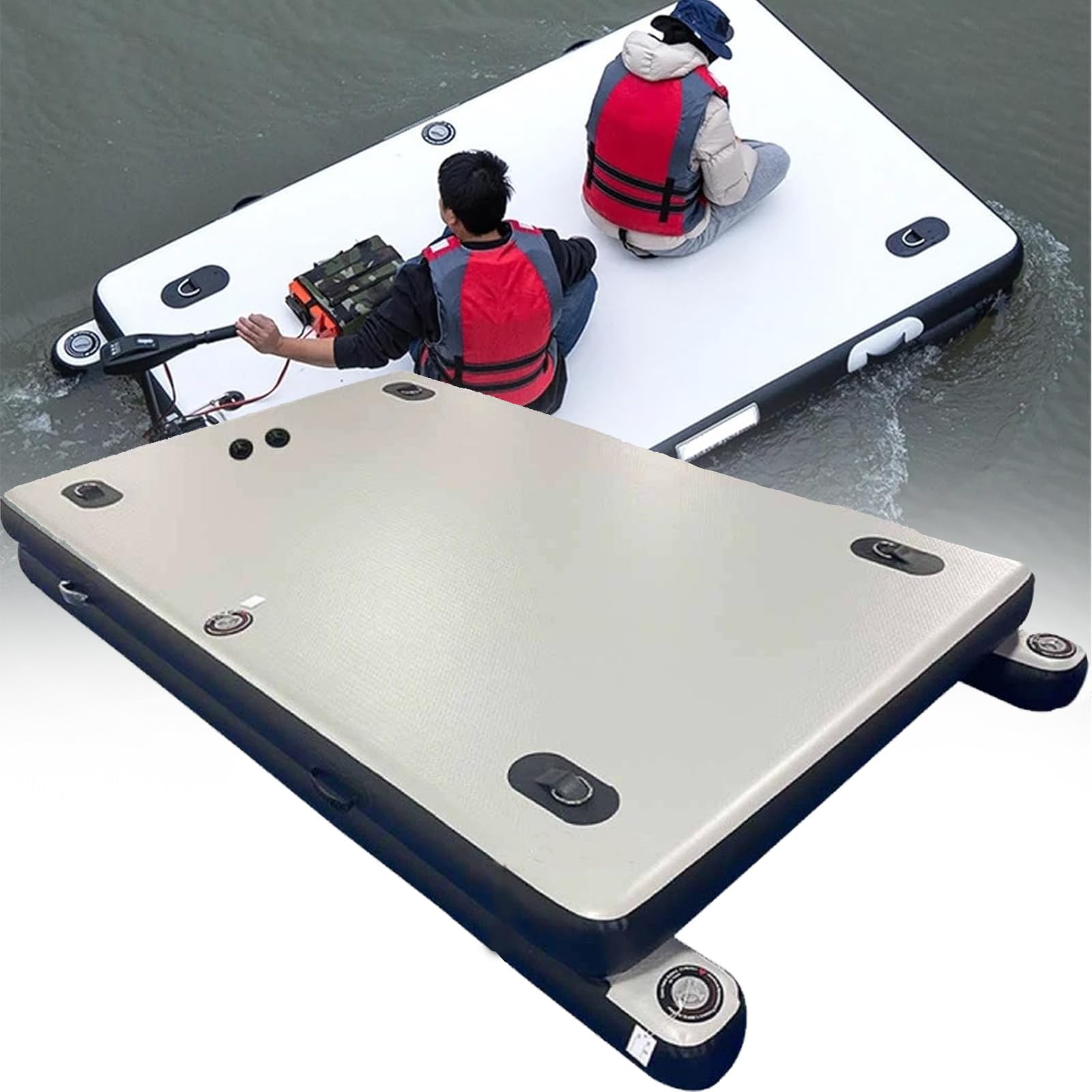 Bacino da pesca gonfiabile, 200 kg, 20,1 cm, in PVC ispessito, antiscivolo, piattaforma galleggiante pieghevole per barca, lago, piscina