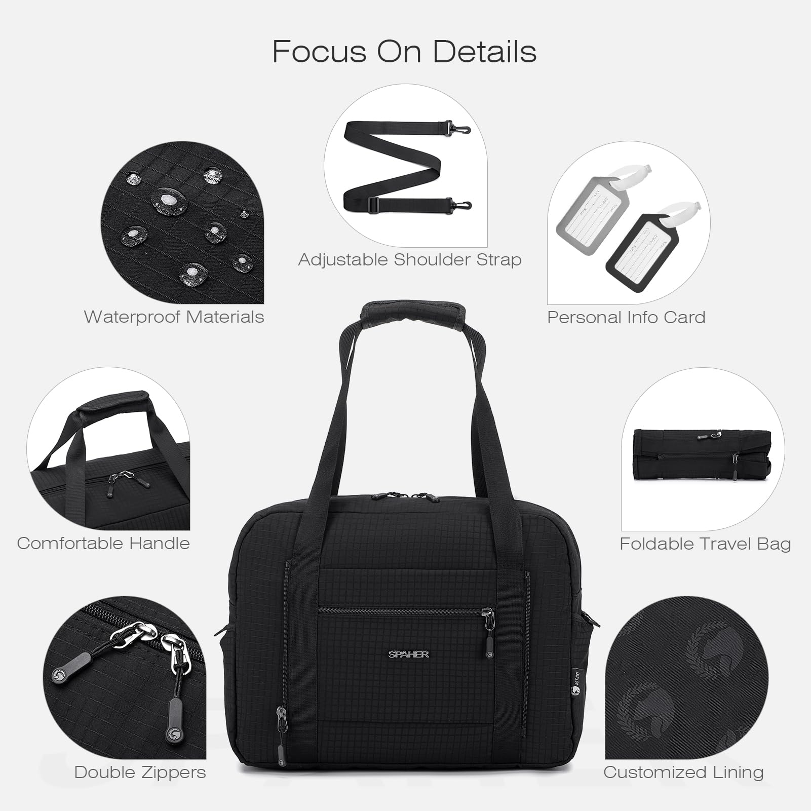 SPAHER 2X Borsone da Viaggio British Airways 40x30x15 Bagaglio a Mano Borsone Palestra Sportiva Grande 20L Donna Uomo Impermeabile Borsa da Viaggio Piscina Fitness on Tasca Umida Travel Bag