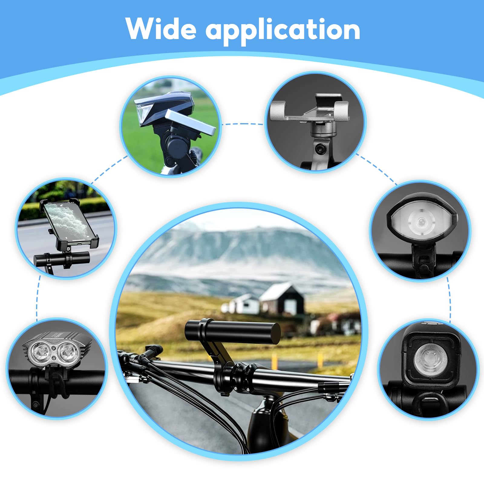 Fahrradlenker-Verlängerung Aluminium - Multifunktionshalterung Für Licht, Handy & Kamera