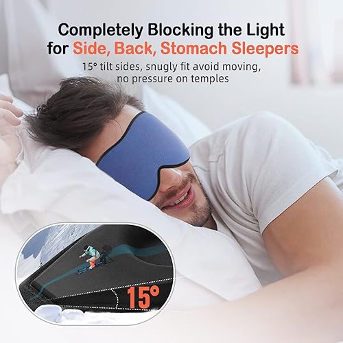 Miniatura 2 de LitBear Máscaras para dormir, antifaz con bloqueo de luz, para mujeres y hombres, para dormir de lado, suave 3D cómoda máscara de dormir con correa