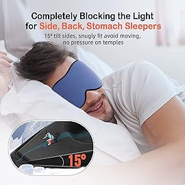 LitBear Sleep Masks, Light Blocking Eye Mask Sleeping for Women Men Side Sleeper, Soft 3D Comfortable Sleeping Mask with Adjustable Elastic Strap for Travel