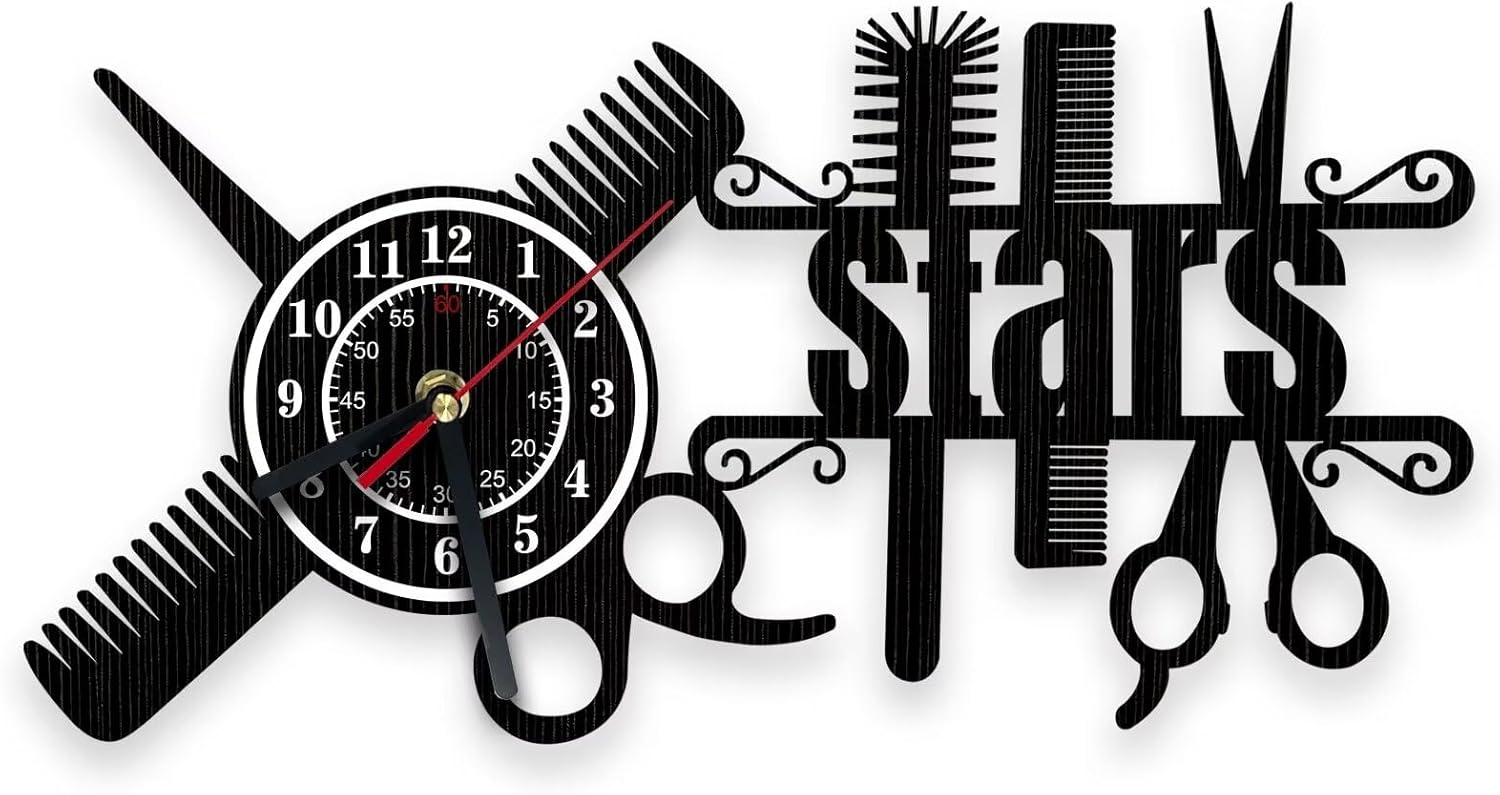 Customizable Name Barbershop Clock, 22in x 10.82in Black Rectangular Wall Clock, Personalized Barbershop Logo Light, Salon Creative Clock, Custom Hairdresser Wall Clock, Gift for Barber Friend