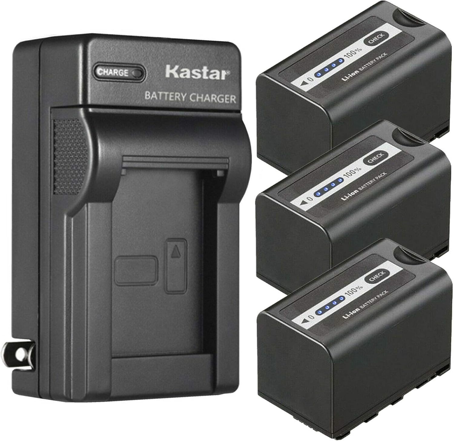 Kastar 3-Pack Battery and AC Wall Charger Replacement for Panasonic AG-DVX200ED, AJ-PCS060, AJ-PX230, AJ-PX270, AJ-PX270PJ, AJ-PX298, AJ-PX298MC, AJ-UX90, AJ-UX180, HC-X1, HC-X1000, HC-X1500, HC-X2000