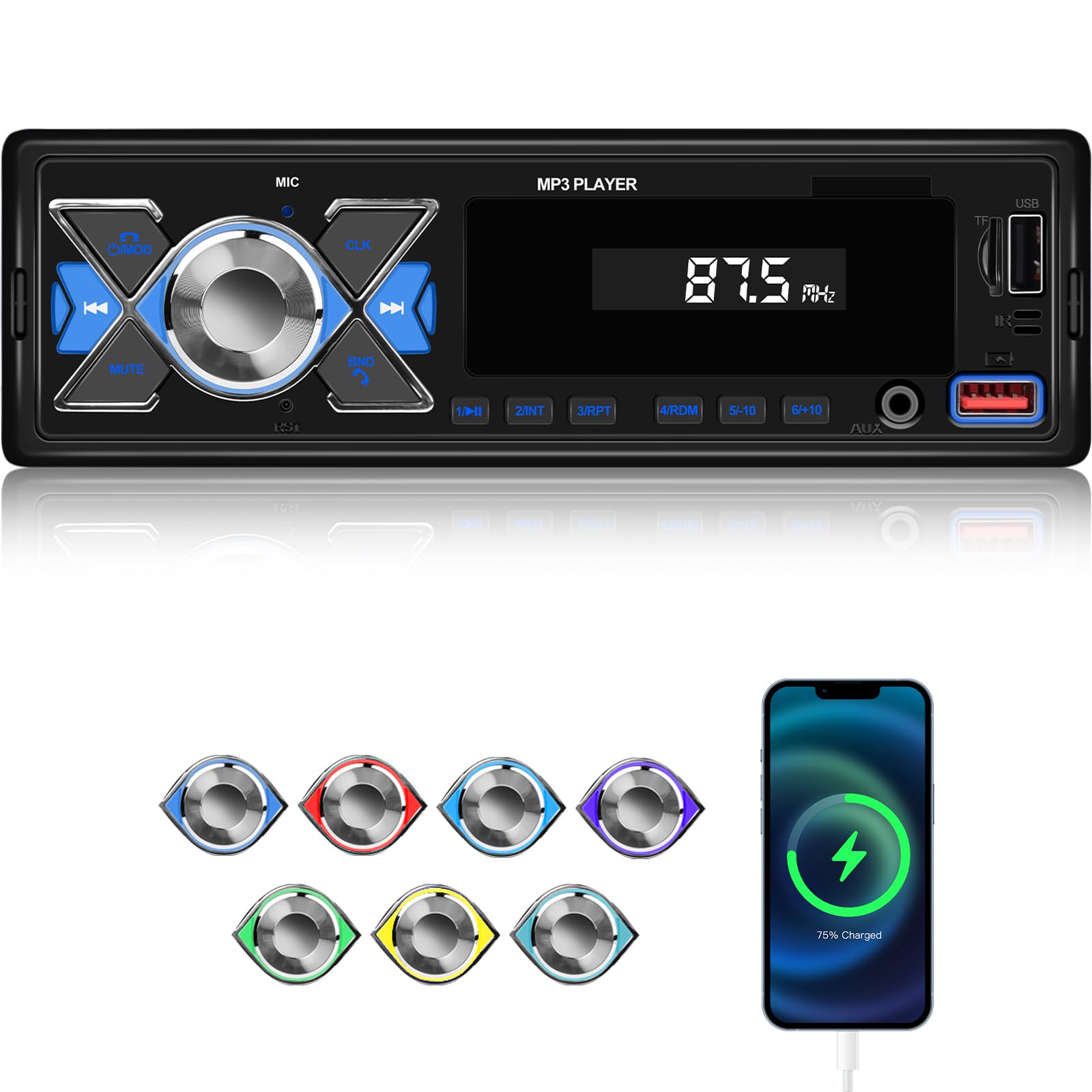 NHOPEEW Autoradio 1 Din Con Bluetooth
