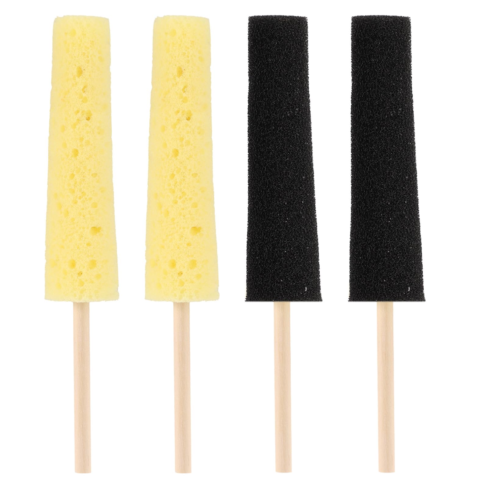 4pcs Pottery Sponge Tool, Ceramic Clay Sponge Stick in 2-Density for Pottery Ceramic Clay Shaping Trimming(Black & Yellow)