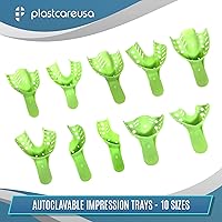 Vista 6 de Bandejas de impresión dental anterior superior - Juego de bandejas de impresión perforadas autoclave - Tamaño número 9 (bolsa de 12) por PlastCare