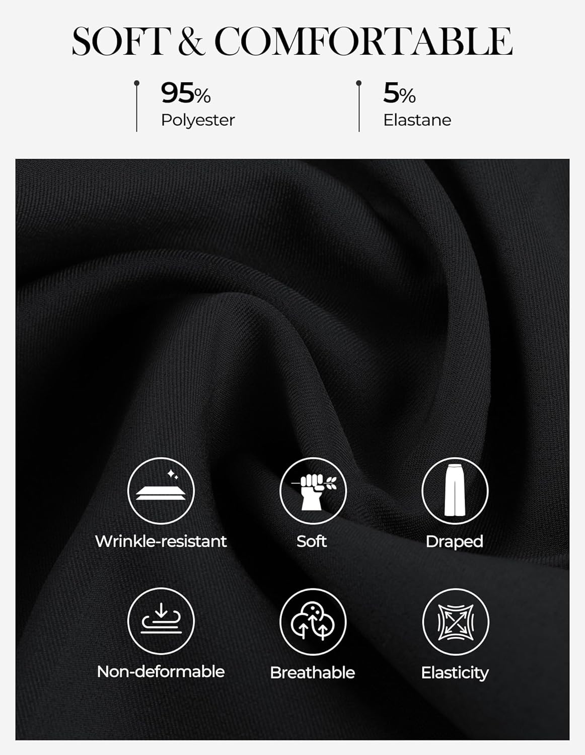 GRACE KARIN Work Pants Women, Wide Leg High Waist Wrinkle Free Trousers Slacks with Pockets, Business Casual Outfits - Image 4