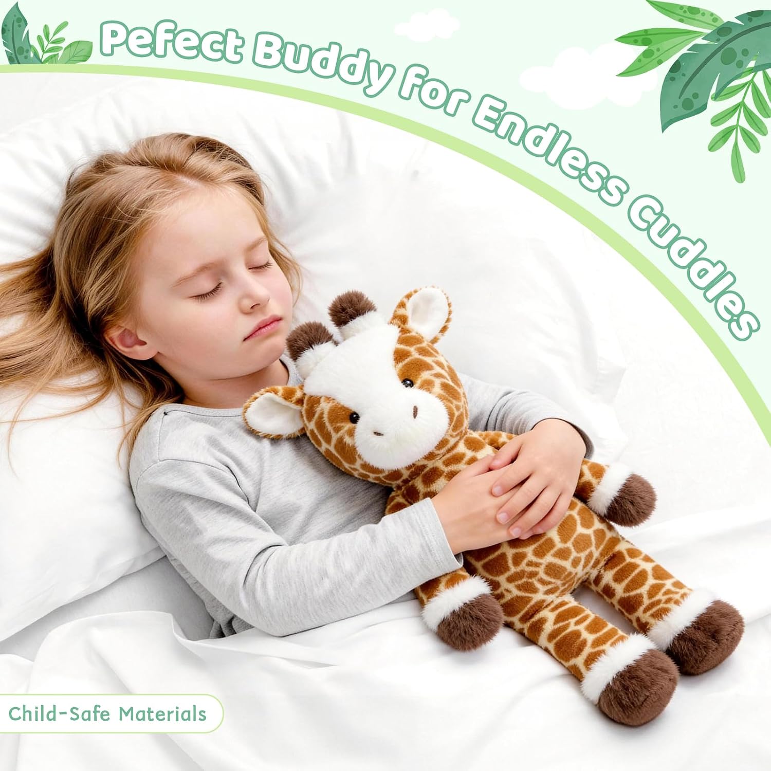 Tezituor 18 Inch Big Giraffe Stuffed Animal, Large Stuffed Giraffe Safari Animal Toy Human Plush Doll Birthday for Boys Girls image 2