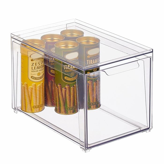 Buy mDesign Stackable Storage Containers Box with PullOut Drawer