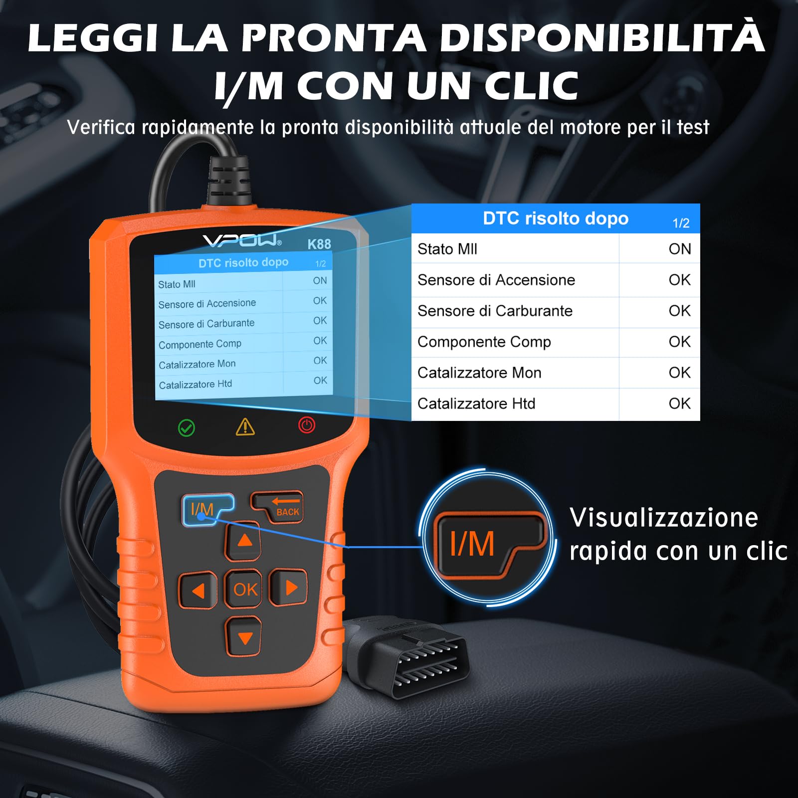 OBD2 Auto Diagnosi OBD Italiano: Scanner OBD EOBD Diagnostica per BMW Mercedes Tutti i Veicoli- Strumento Professionale di Lettura dei Codici Diagnosi OBDII per Monitorare la Spia del Motore