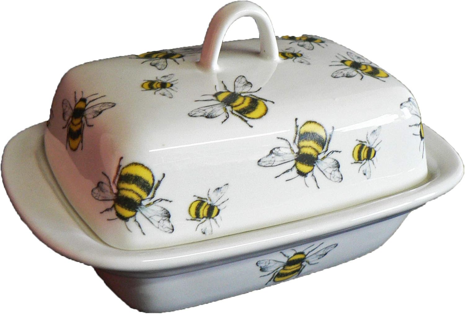 Bees Butter Dish -Cute Bumble Bees Design on Porcelain Butter Dish ...