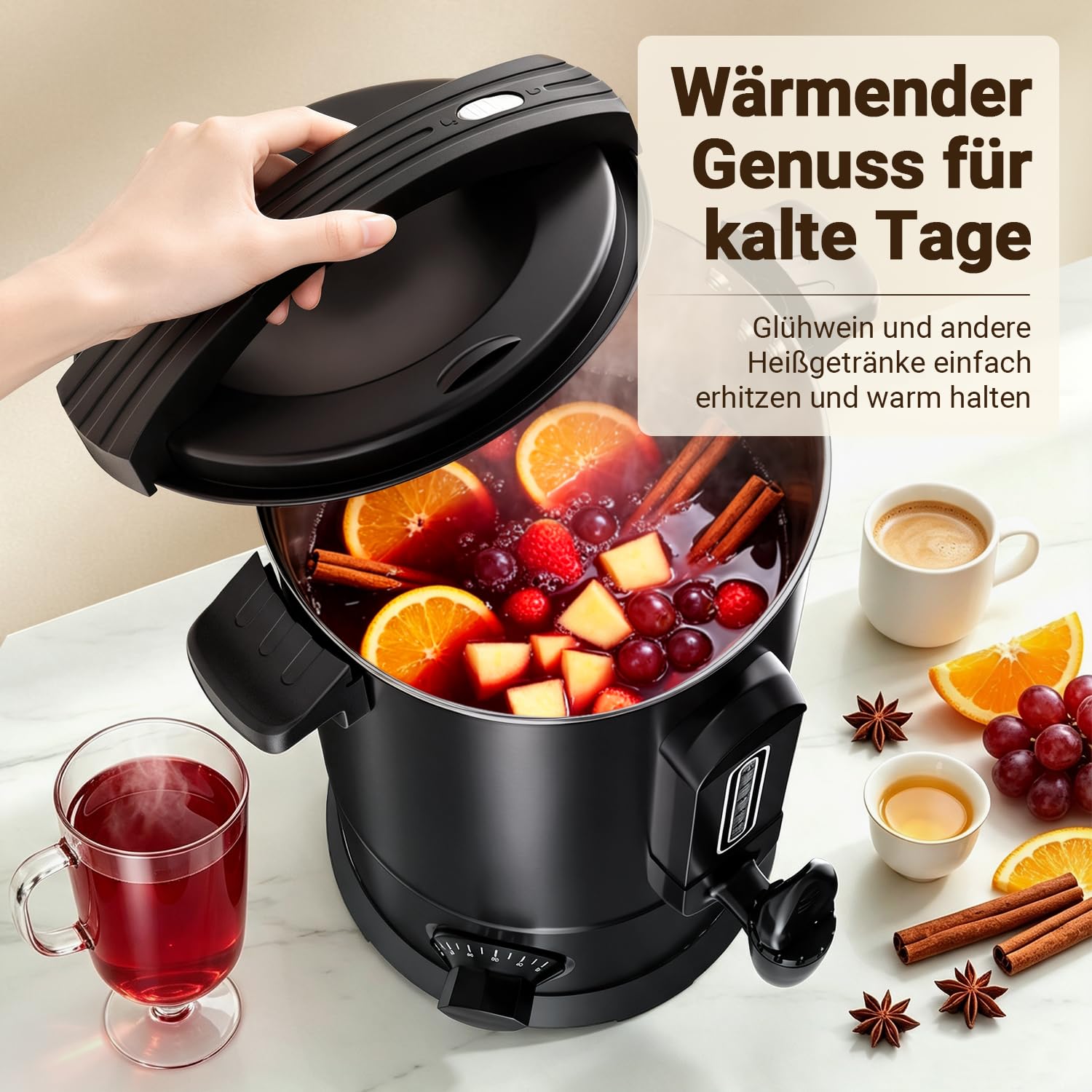 Bouilloire à vin chaud 10 l 1500 W Distributeur de boissons chaudes
