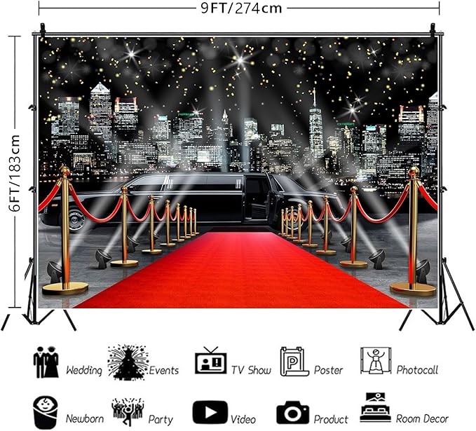 Fondo Fotográfico Alfombra Roja 9x6 pies Multicolor HANSHUAI miniatura 3
