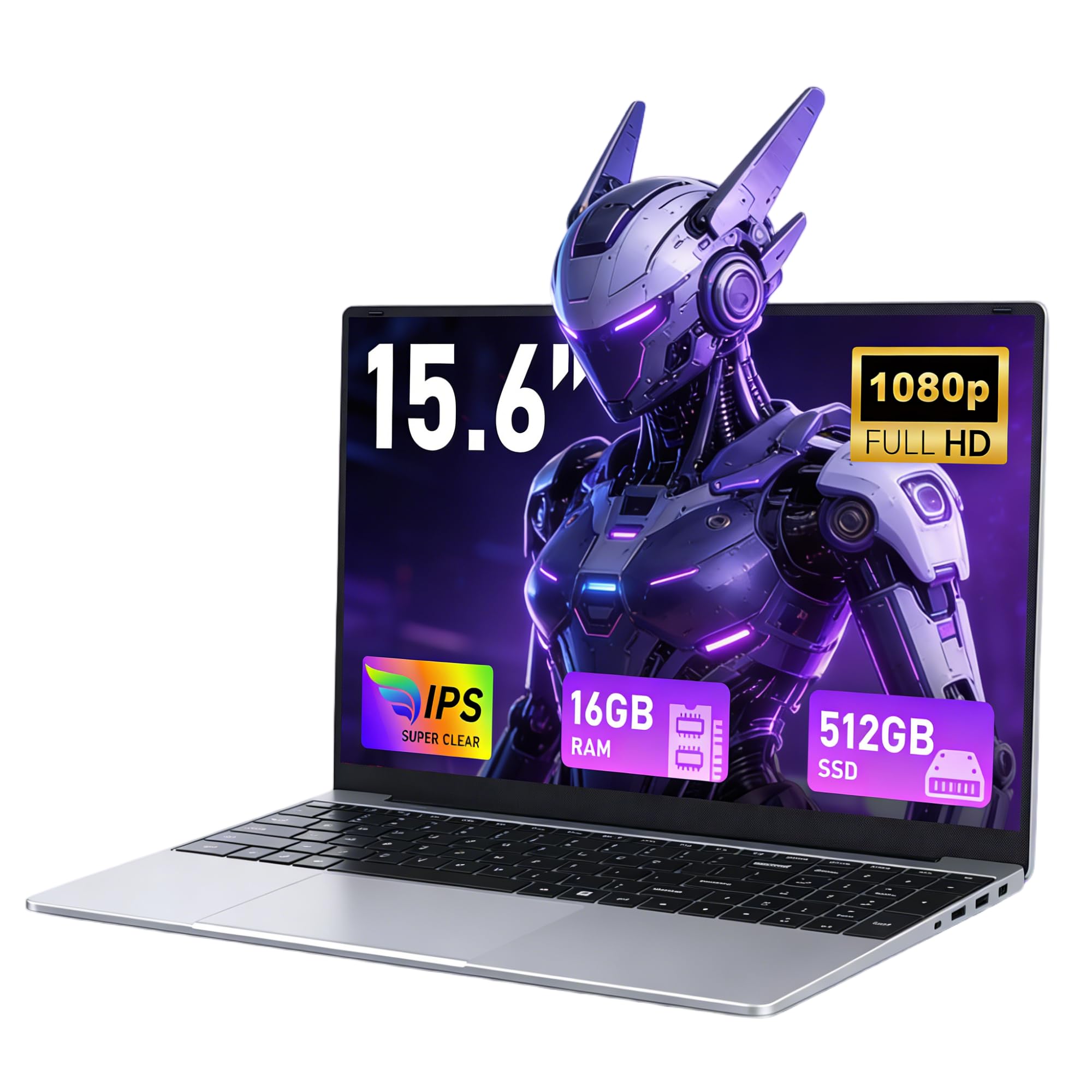 FUNYET Newest Pc Portatile 15.6 Pollici 16GB RAM 2*DDR3 512GB SSD, 2 nuclei Processore M3-6Y30 Laptop, Fino a 2,2 GHz, Win 11 Notebook con FHD 1920x1080, 5000mAh, Wi-Fi 5, BT4.2, USB 3.0, HDMI, Webcam