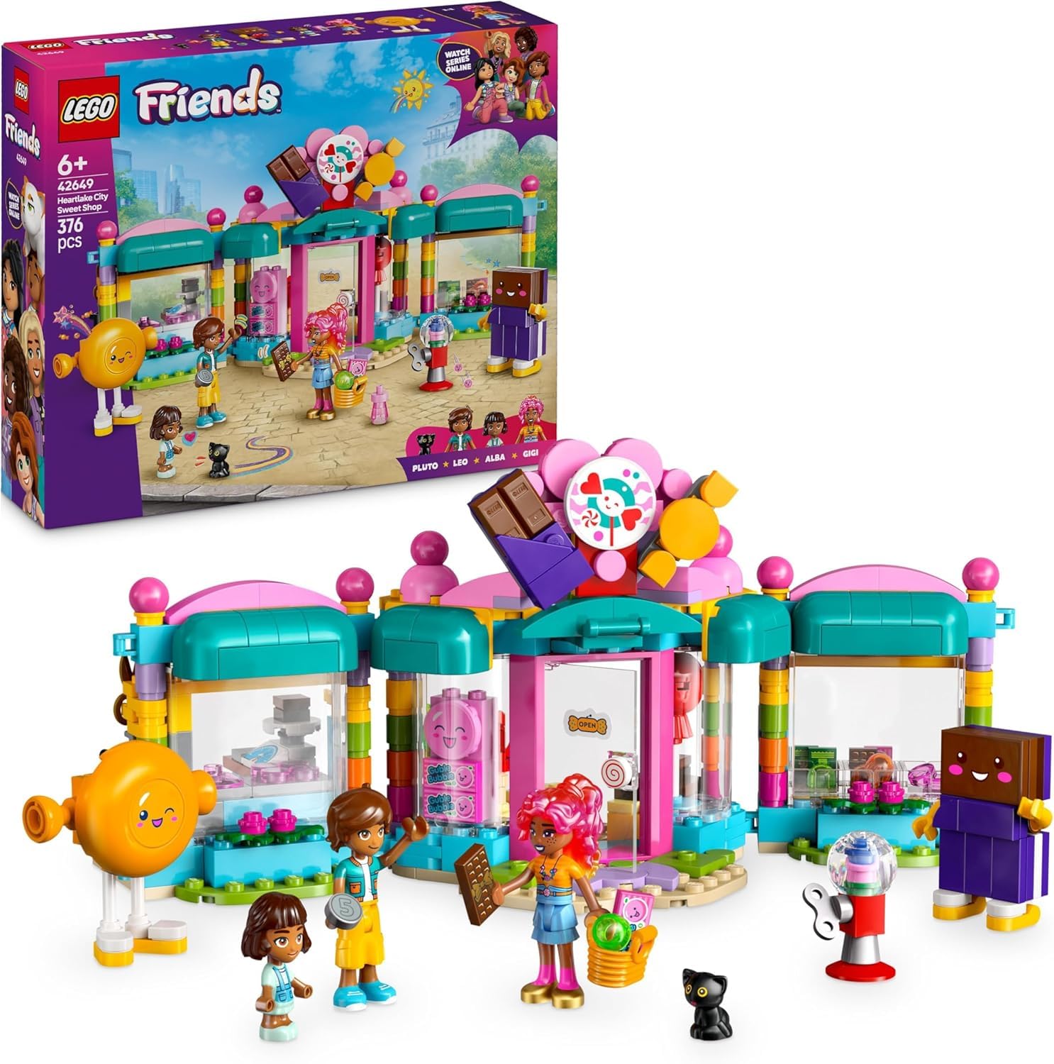 LEGO Friends Boutique d'Accessoires pour Animaux de Compagnie + Sets de Magasin de Bonbons de Heartlake City Jouet d'apprentissage Créatif pour Enfants 42650 + 42649