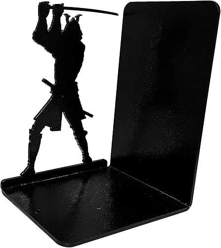 Miniatura 5 de Sujetalibros decorativos de metal para estantes, sujetalibros Samurai, extremos de libros antideslizantes, tapón de libro para decoración del hogar