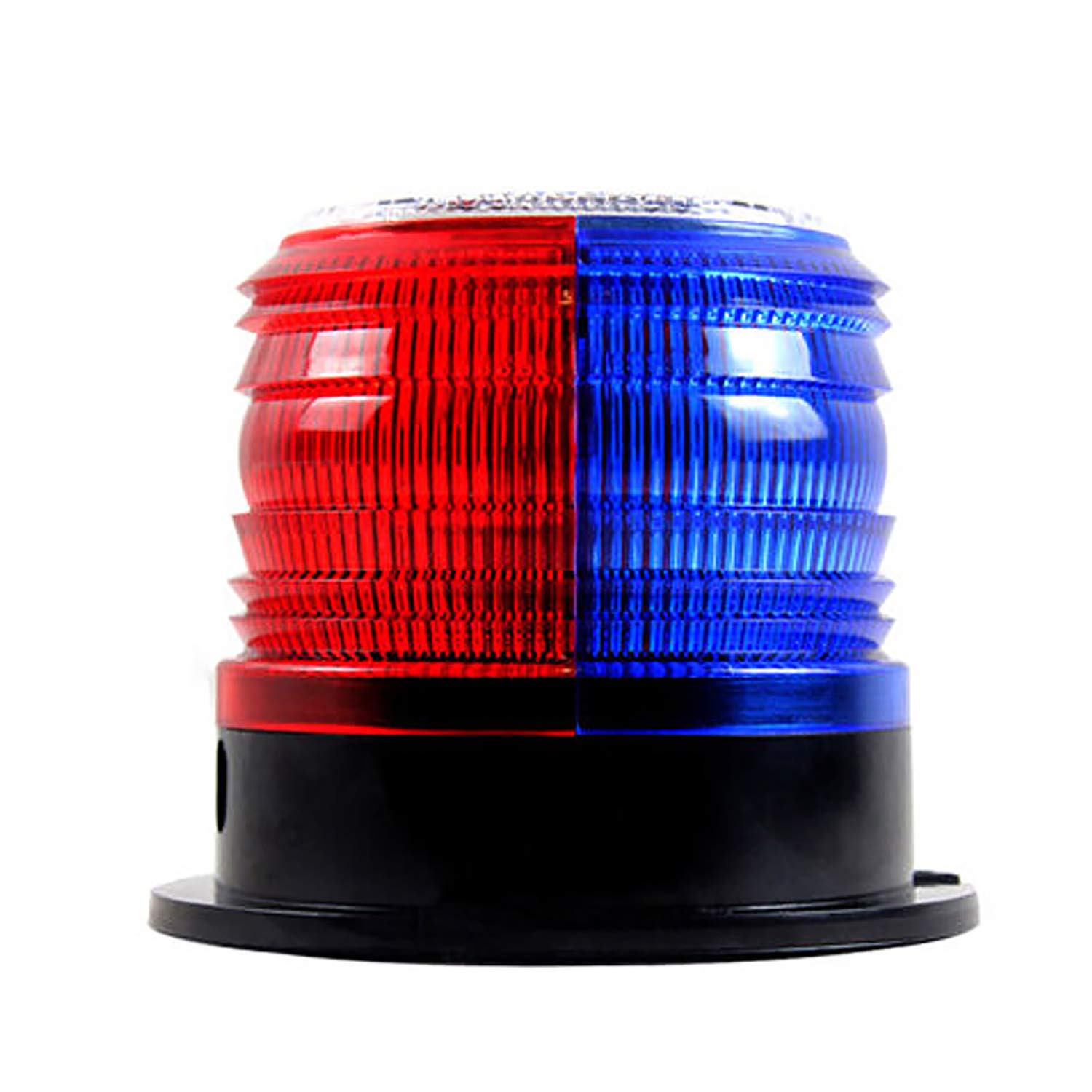 Solar Strobe Warning Safety Flashing Light/Ceiling Strobe Light, with Strong Magnetic Base Waterproof for Construction, Traffic, Factory, Crane Tower, Boat Navigation (Red+Blue)