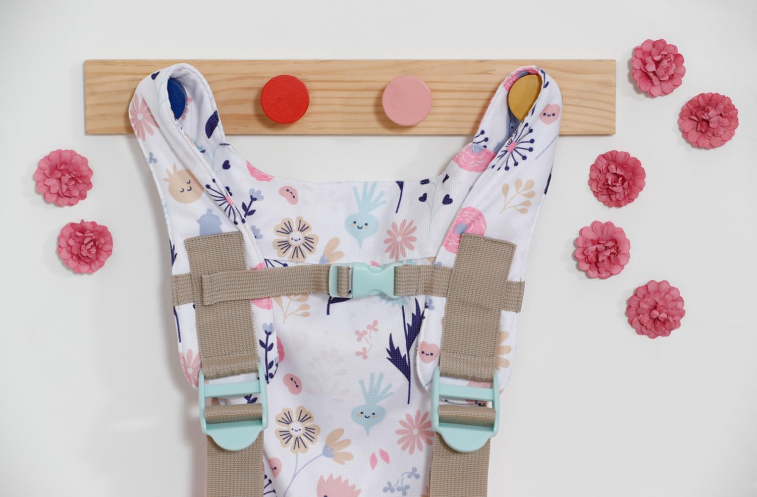BABY born Baby Carrier - Doll Carrier for Children with 2 Viewing Directions & Adjustable Strap - Pink Carrier with Flower Details - Doll Accessories for All Dolls of Sizes 36 cm and 43 cm