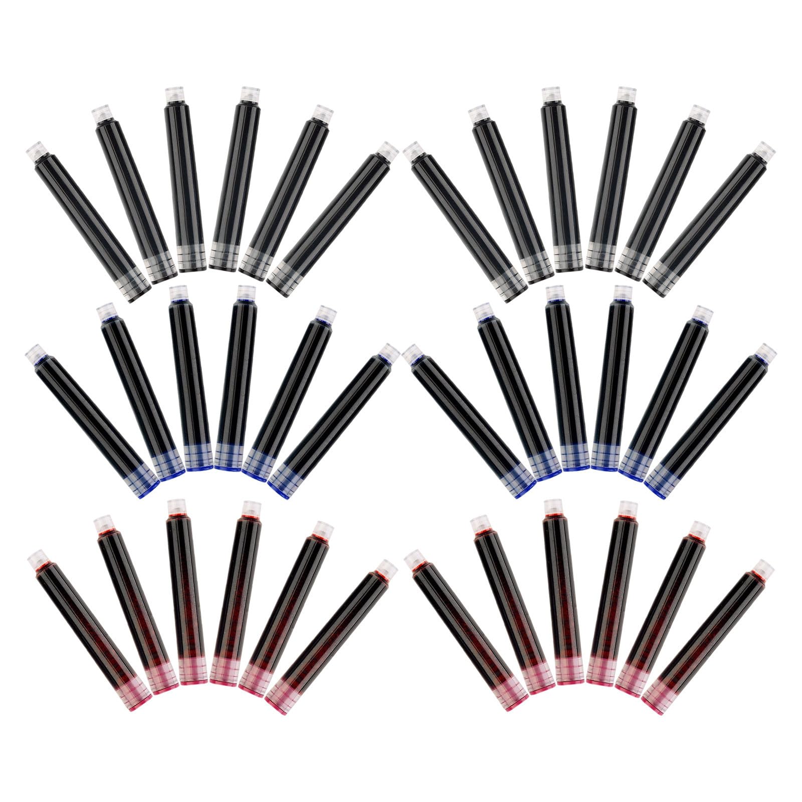 SHINEOFI 450 Pièces Cartouches D'encre Encre Fluide en Plastique pour Stylo Plume 3,4 Mm et Couleurs Variées, pour Bureau et Examens