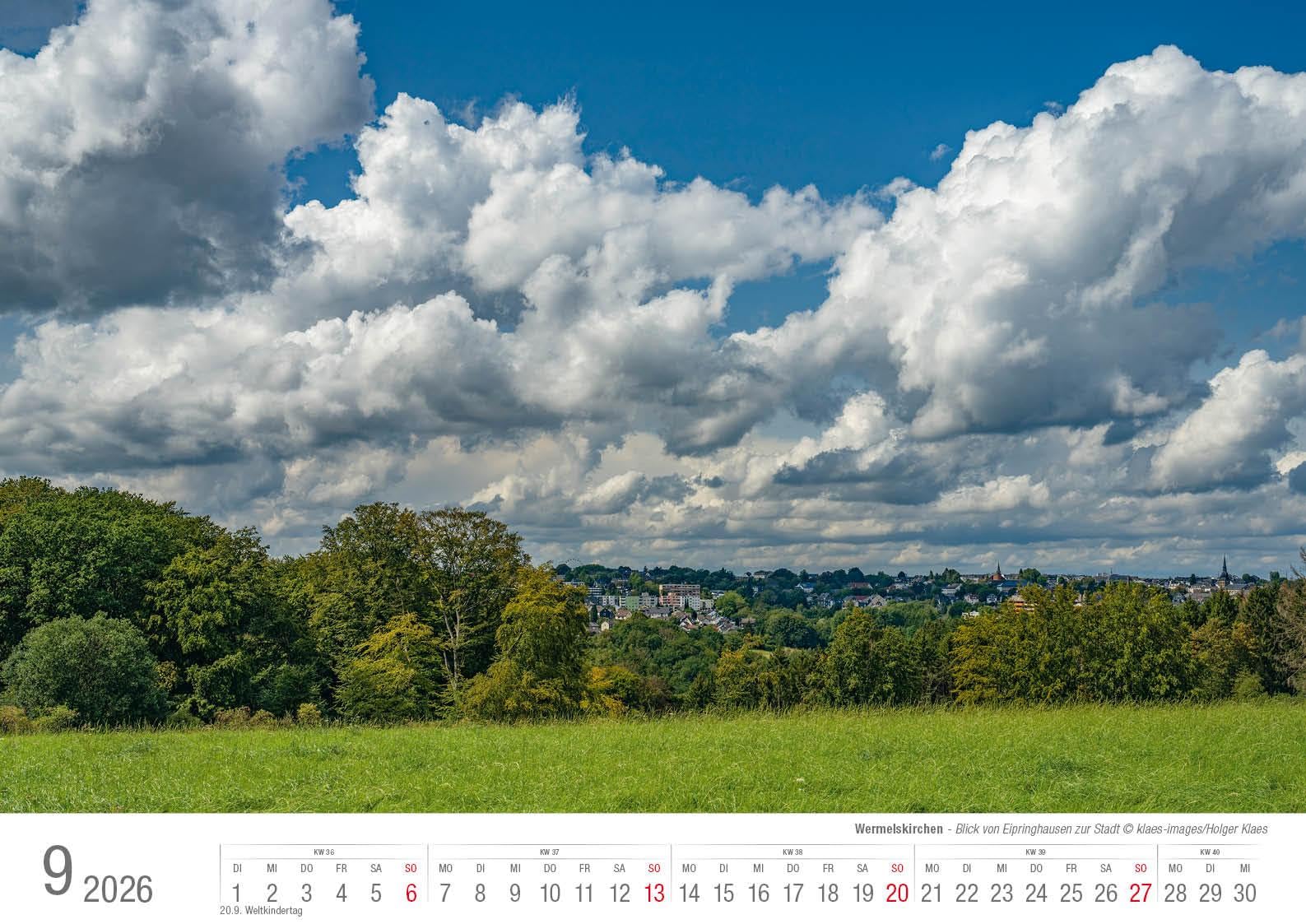 Wermelskirchen 2026 Bildkalender A3 Spiralbindung
