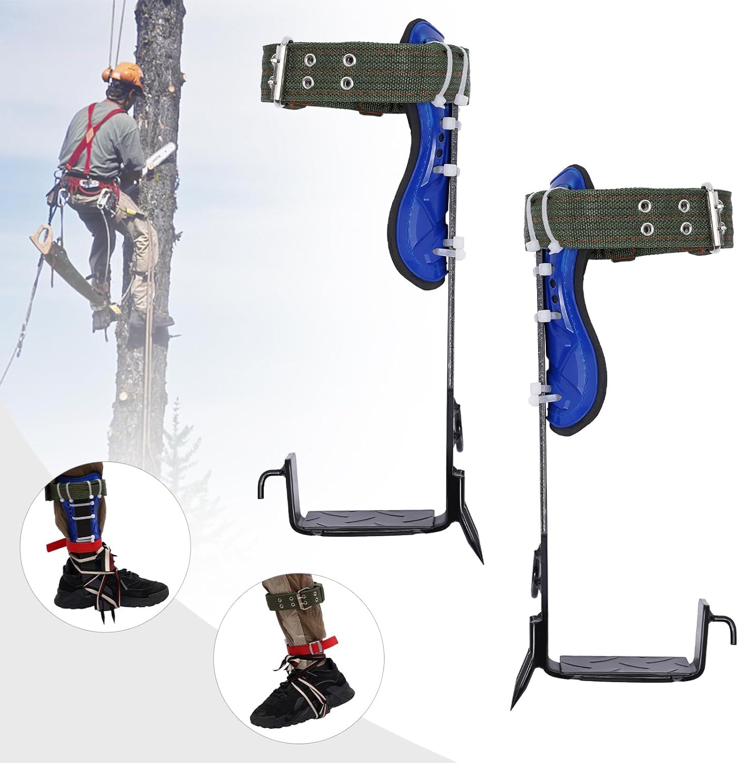 Tree Climbing Gear, with Adjustable Climbing Belt and Rope, Tree Climbing Spikes for Climbing Trees, Outdoor Jungle Survival, Picking Fruit, Sports